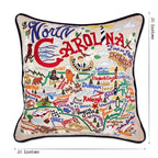 North Carolina Hand - Embroidered Pillow Pillows La Vie Bien North Carolina Hand - Embroidered Pillow