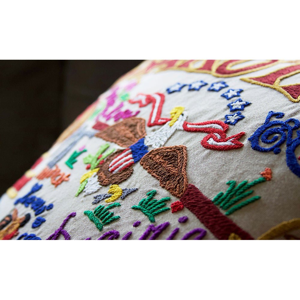 North Dakokta Hand - Embroidered Pillow Pillows La Vie Bien North Dakokta Hand - Embroidered Pillow