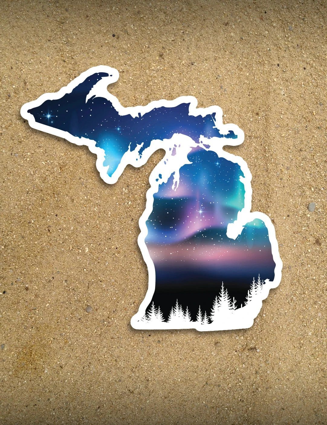 Northern Lights - 4" Michigan Sticker by The Michigan Outfitter