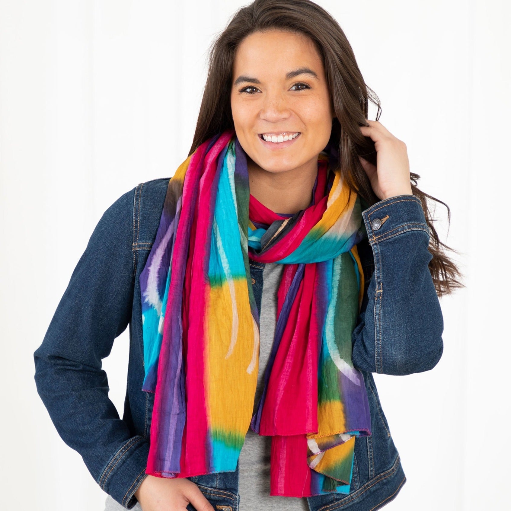 Northern Lights Cotton Scarf | Fair Trade Scarves & Bandanas La Vie Bien Northern Lights Cotton Scarf | Fair Trade