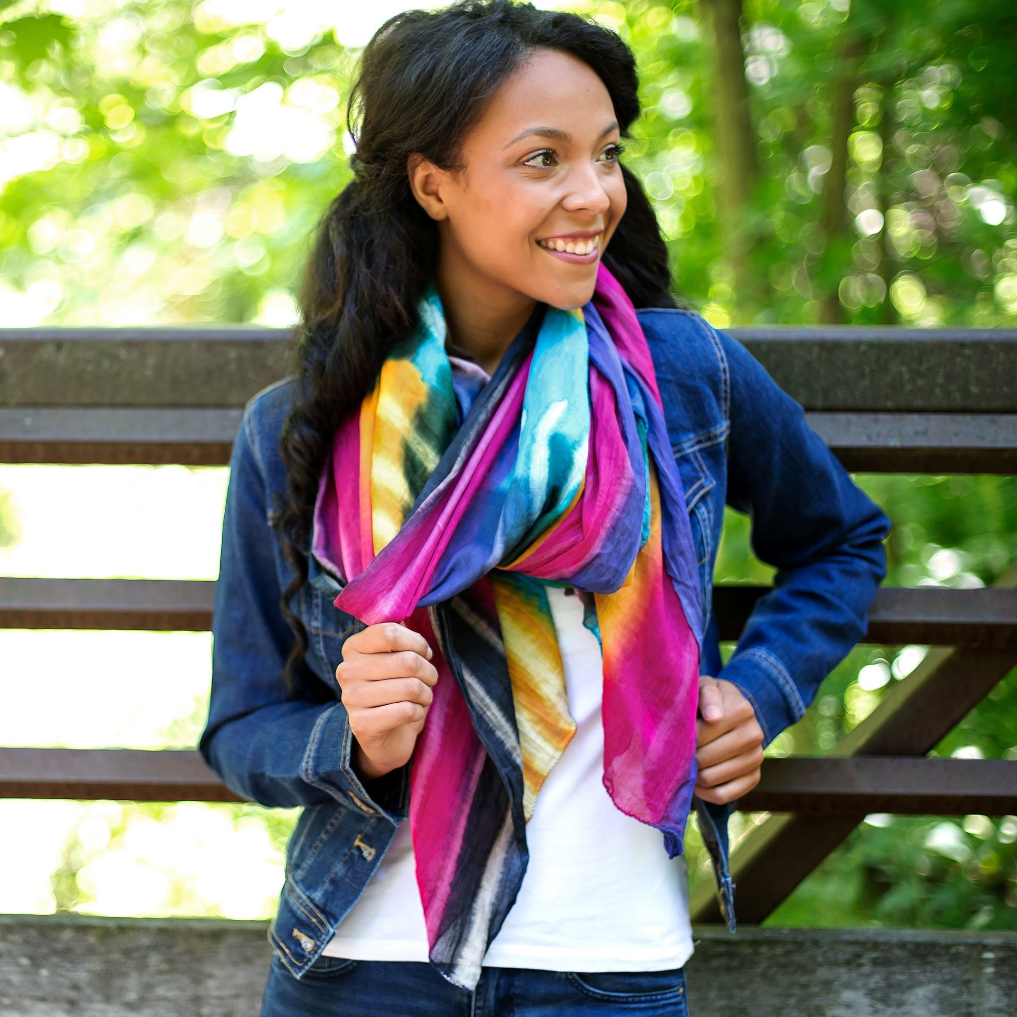 Northern Lights Cotton Scarf | Fair Trade Scarves & Bandanas La Vie Bien Northern Lights Cotton Scarf | Fair Trade