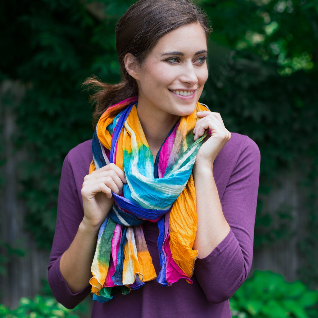 Northern Lights Cotton Scarf | Fair Trade Scarves & Bandanas La Vie Bien Northern Lights Cotton Scarf | Fair Trade