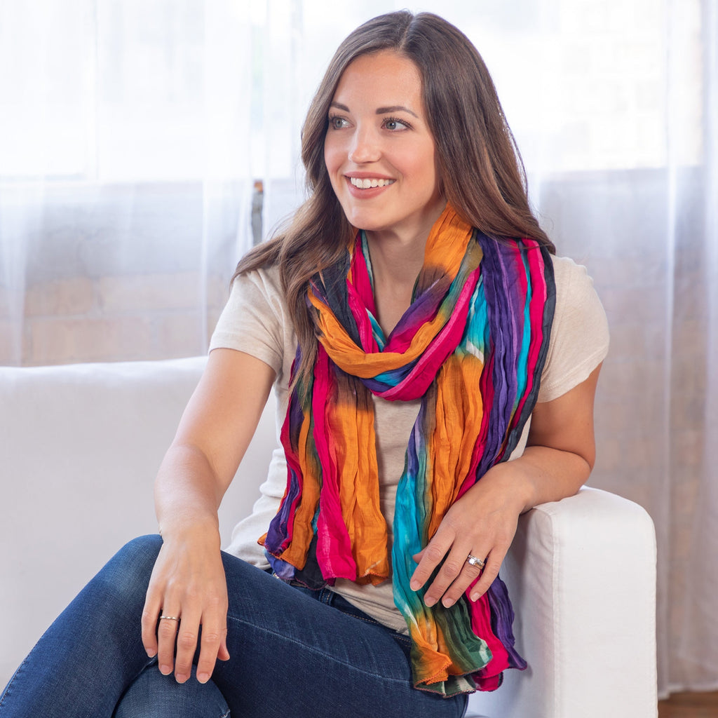 Northern Lights Cotton Scarf | Fair Trade Scarves & Bandanas La Vie Bien Northern Lights Cotton Scarf | Fair Trade