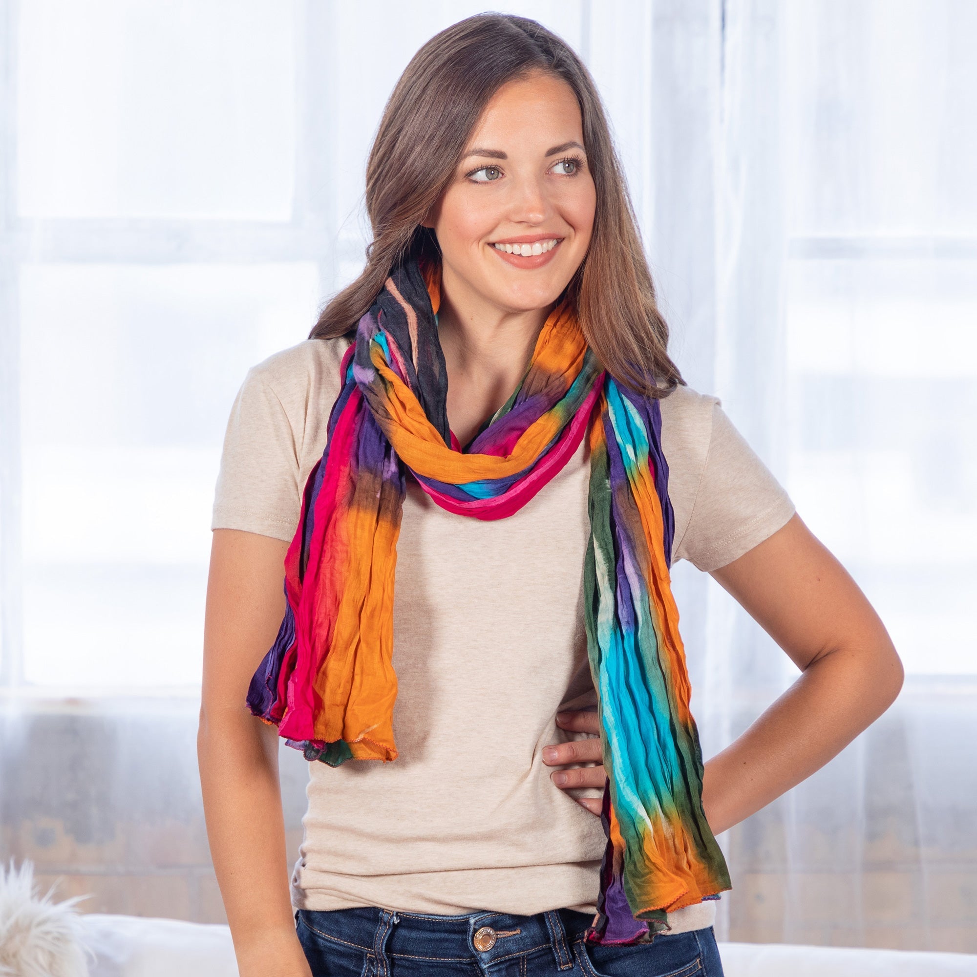 Northern Lights Cotton Scarf | Fair Trade Scarves & Bandanas La Vie Bien Northern Lights Cotton Scarf | Fair Trade