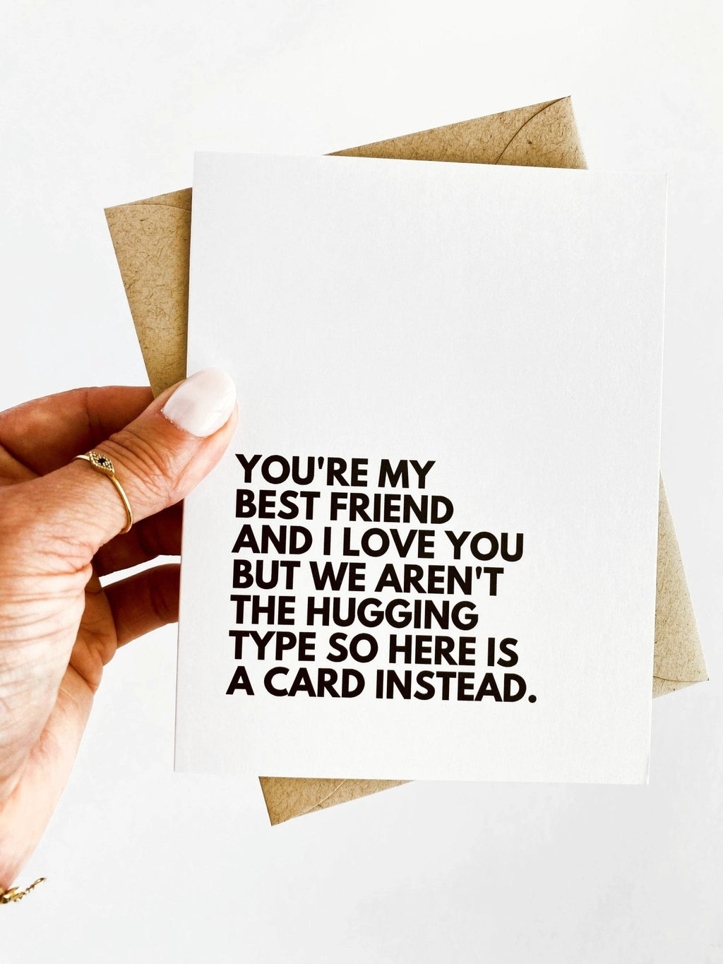 Not A Hugger Best Funny Friend Card by Five Dot Post
