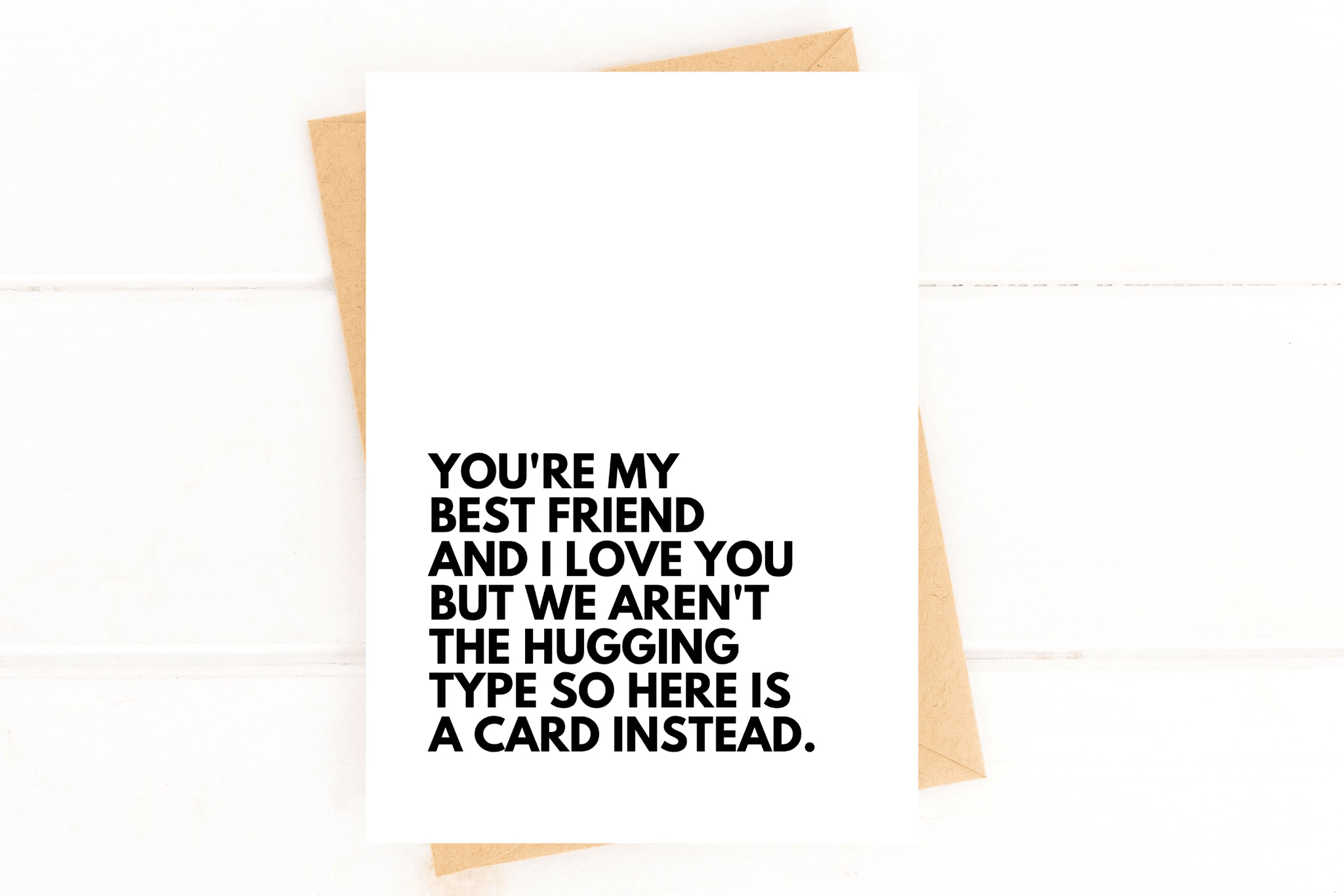 Not A Hugger Best Funny Friend Card by Five Dot Post