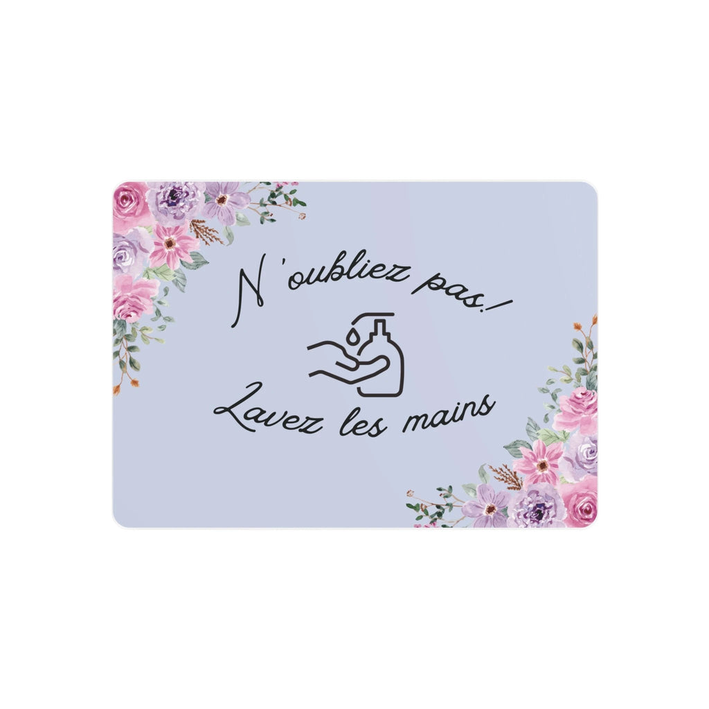 N'oubliez pas lavez les mains metal Floral Bathroom Sign by Printify