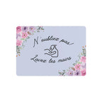 N'oubliez pas lavez les mains metal Floral Bathroom Sign by Printify