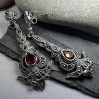 Nour Garnet Marcasite Earrings Dangle Earrings La Vie Bien Nour Garnet Marcasite Earrings