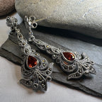 Nour Garnet Marcasite Earrings Dangle Earrings La Vie Bien Nour Garnet Marcasite Earrings