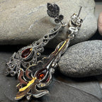 Nour Garnet Marcasite Earrings Dangle Earrings La Vie Bien Nour Garnet Marcasite Earrings