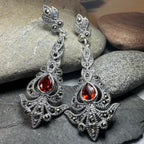 Nour Garnet Marcasite Earrings Dangle Earrings La Vie Bien Nour Garnet Marcasite Earrings