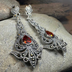 Nour Garnet Marcasite Earrings Dangle Earrings La Vie Bien Nour Garnet Marcasite Earrings