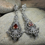 Nour Garnet Marcasite Earrings Dangle Earrings La Vie Bien Nour Garnet Marcasite Earrings