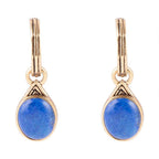 Nova Half-Hoop Blue Lapis and Golden Earrings by Barse Jewelry