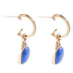 Nova Half-Hoop Blue Lapis and Golden Earrings by Barse Jewelry