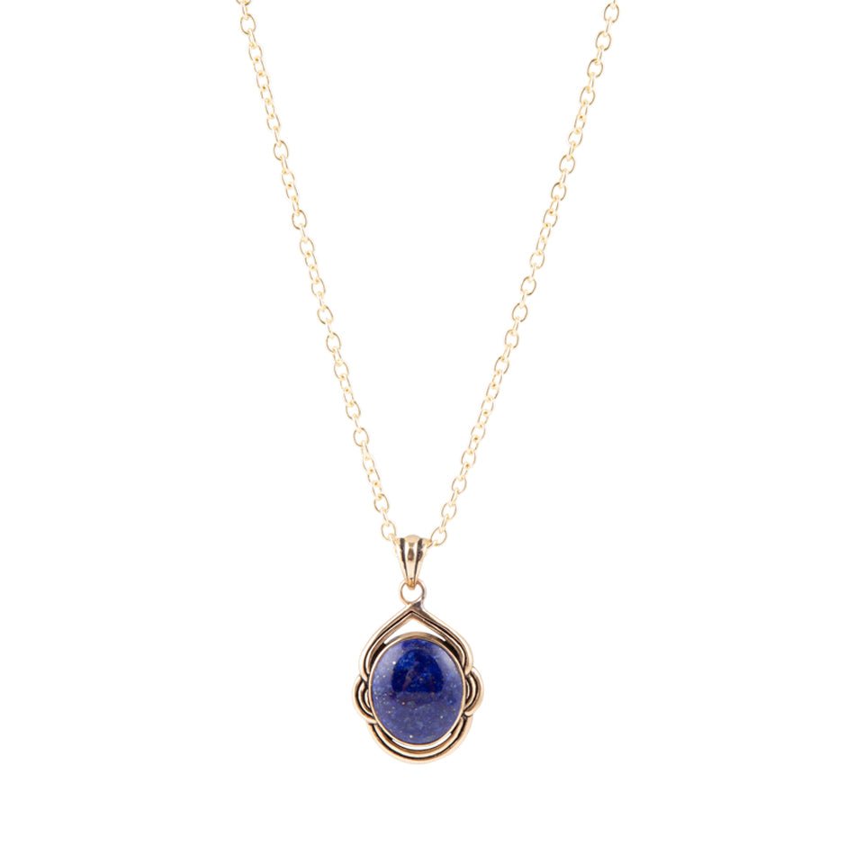 Nova Blue Lapis Pendant and Golden Necklace