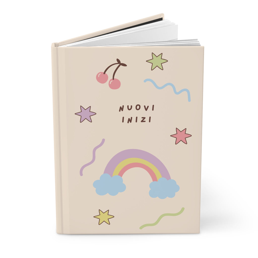 Nuovi Inizi (New beginnings) Italian Hardcover Journal, Cute Pastel Rainbow & Cherries Notebook for mindful journaling, back to school Paper products La Vie Bien Nuovi Inizi (New beginnings) Italian Hardcover Journal, Cute Pastel Rainbow & Cherries Notebook for mindful journaling, back to school