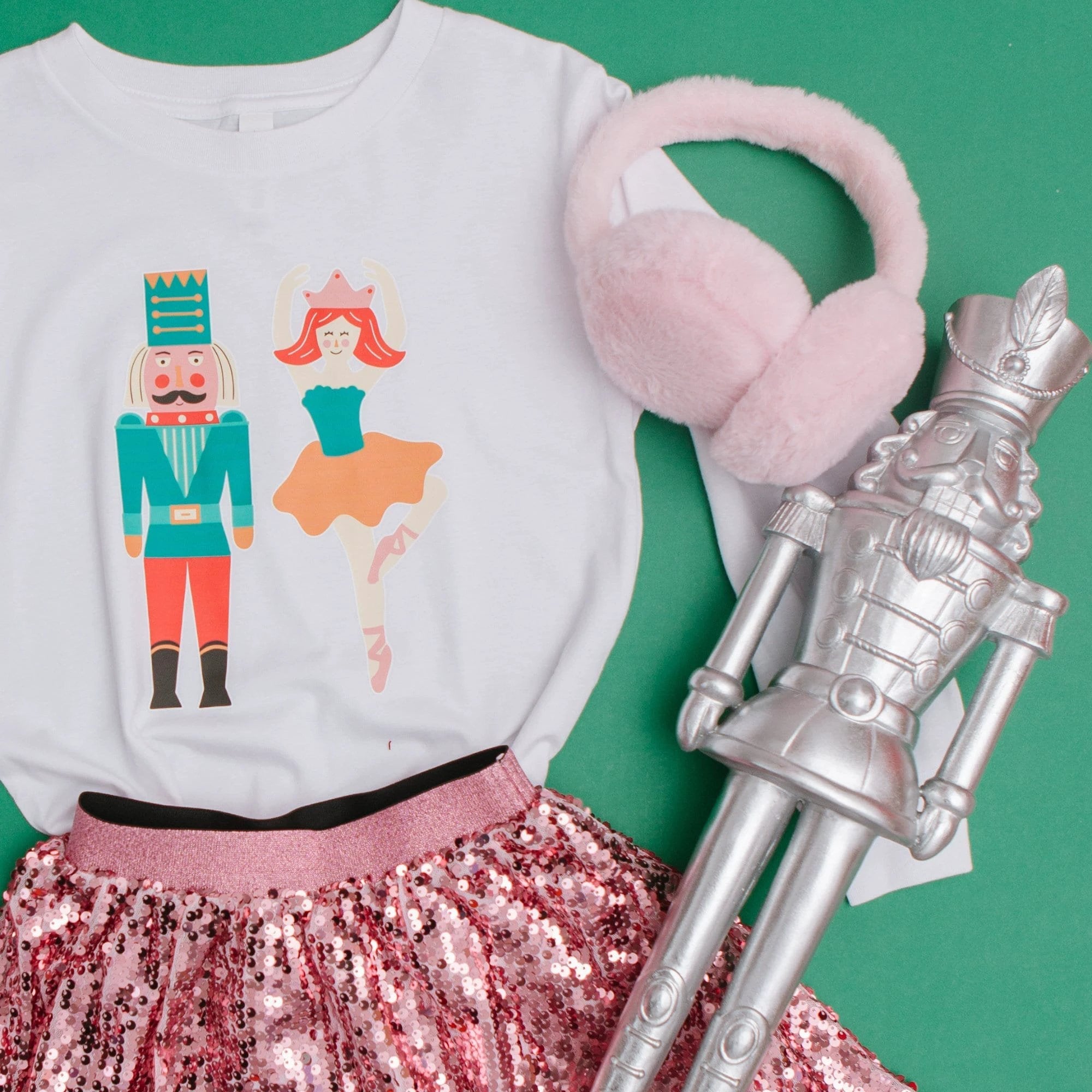 Nutcracker and Ballerina toddler and youth tee shirt, Christmas collection by Benny and Ray Apparel