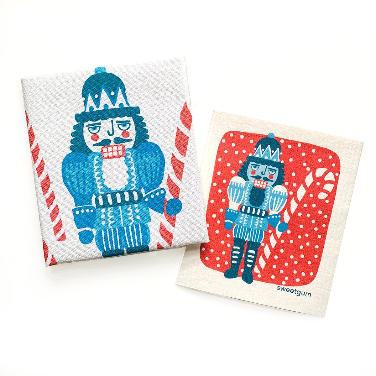 Nutcracker Tea Towel + 1 Swedish Dishcloth Bundle Tea Towel La Vie Bien Nutcracker Tea Towel + 1 Swedish Dishcloth Bundle