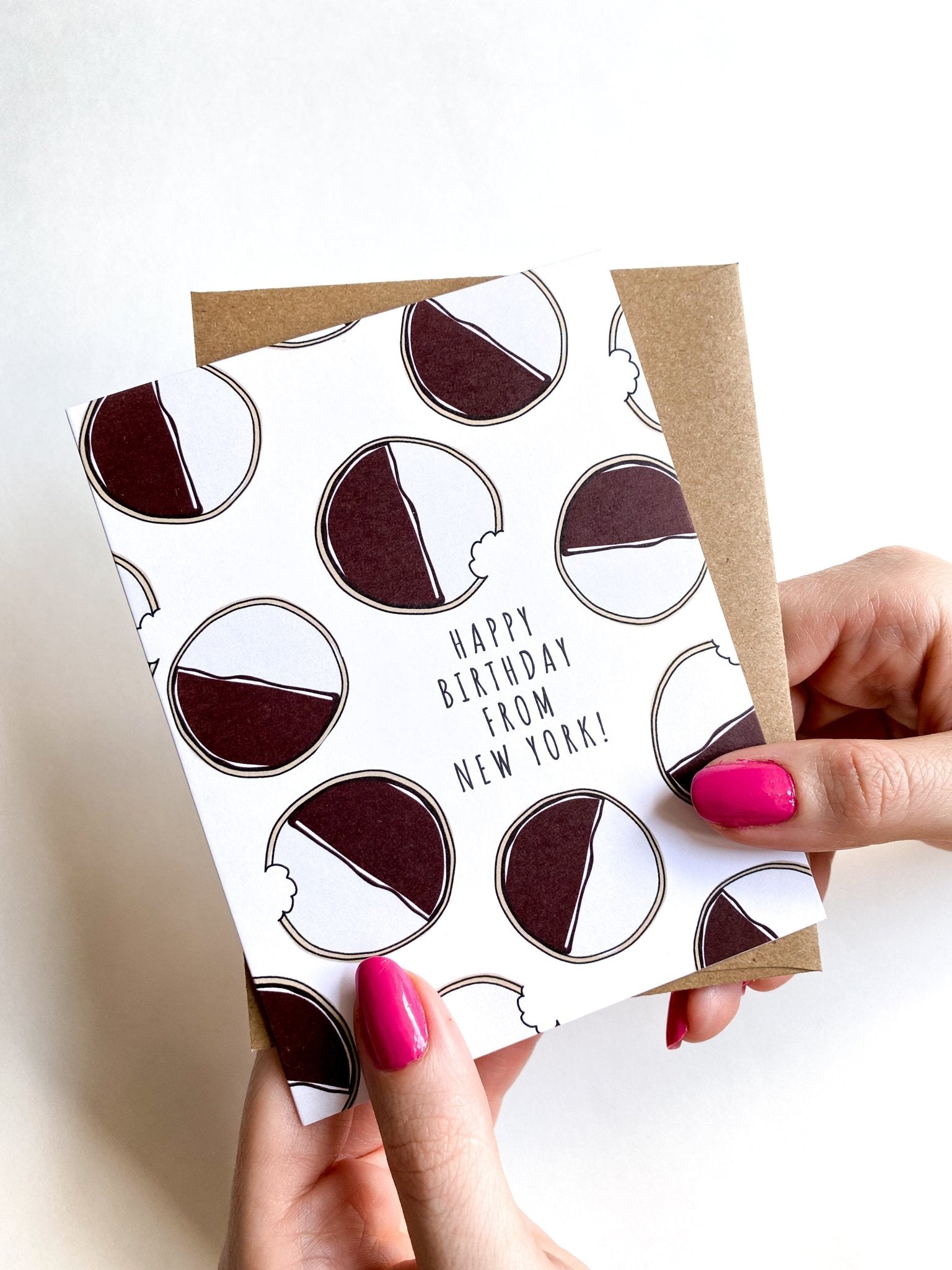 NYC Birthday Card, Happy Birthday from New York, Black and White Cookies Card by Five Dot Post