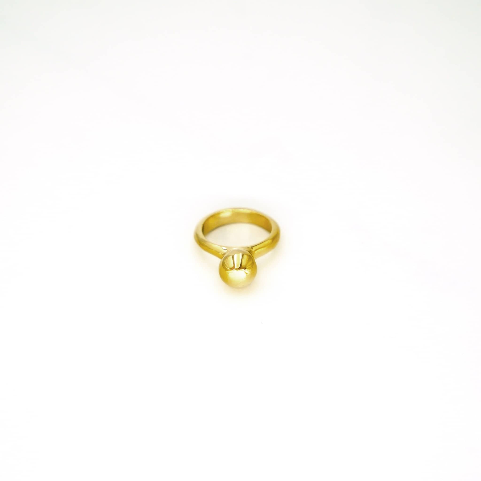 Nyundo Brass Solitaire Ball Ring Rings La Vie Bien Nyundo Brass Solitaire Ball Ring