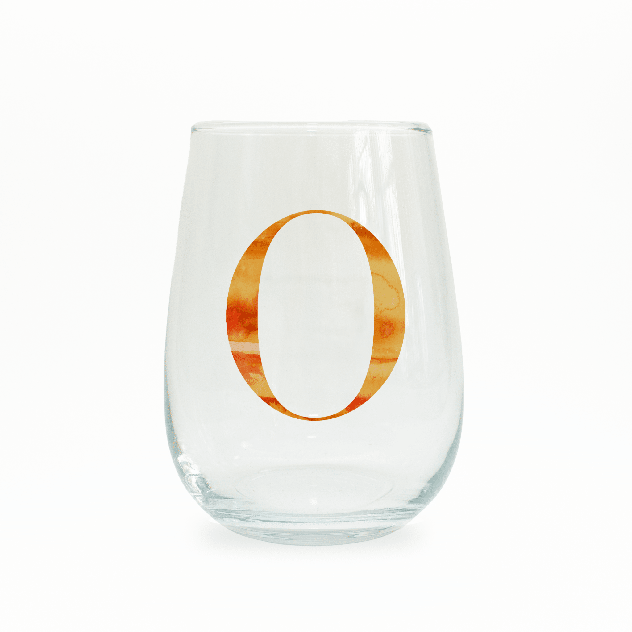O Monogram Stemless Wine Glass Wine Glass La Vie Bien O Monogram Stemless Wine Glass