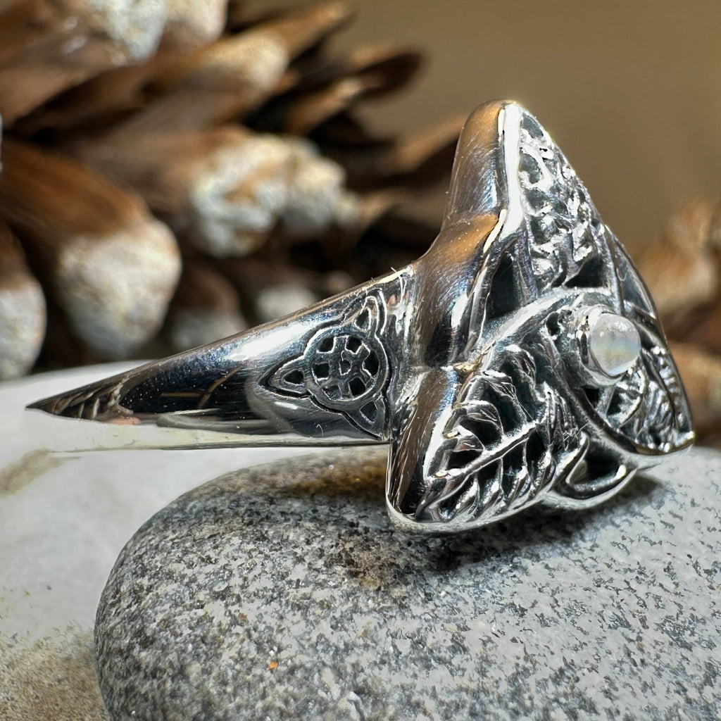 Oak Ash Thorn Moonstone Ring in Sterling Silver Ring La Vie Bien Oak Ash Thorn Moonstone Ring in Sterling Silver