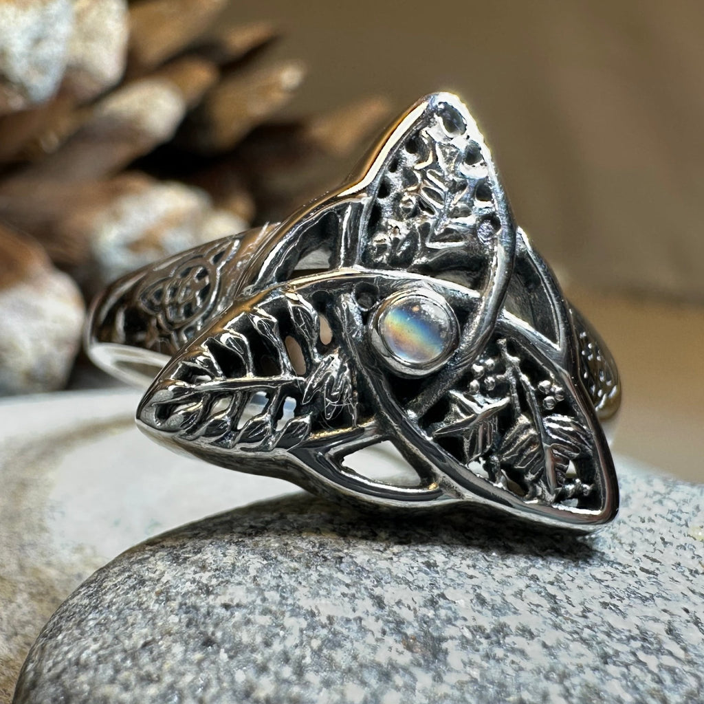 Oak Ash Thorn Moonstone Ring in Sterling Silver Ring La Vie Bien Oak Ash Thorn Moonstone Ring in Sterling Silver