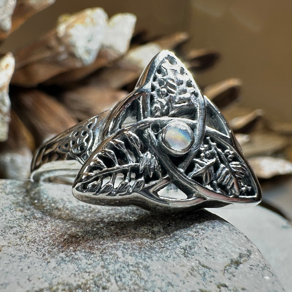 Oak Ash Thorn Moonstone Ring in Sterling Silver Ring La Vie Bien Oak Ash Thorn Moonstone Ring in Sterling Silver