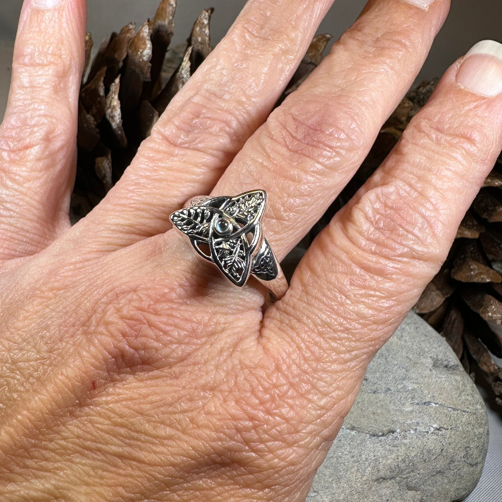 Oak Ash Thorn Moonstone Ring in Sterling Silver Ring La Vie Bien Oak Ash Thorn Moonstone Ring in Sterling Silver