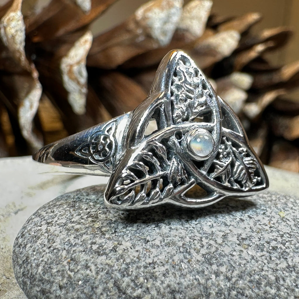 Oak Ash Thorn Moonstone Ring in Sterling Silver Ring La Vie Bien Oak Ash Thorn Moonstone Ring in Sterling Silver