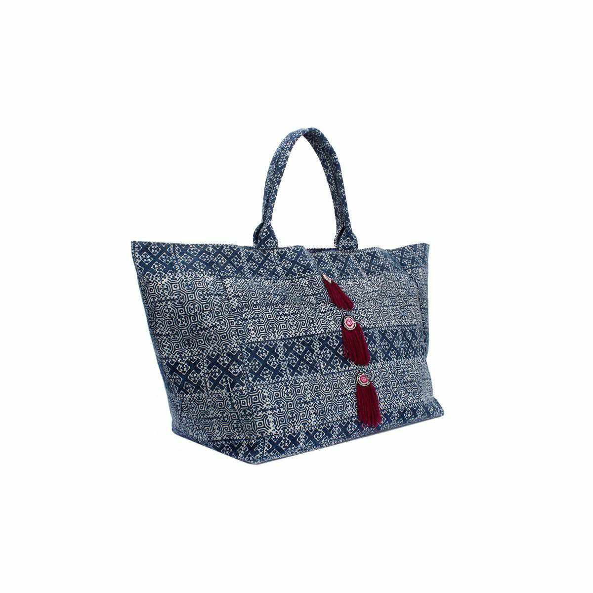 Oasis Batik Elephant Tote Bag - Thailand Bags La Vie Bien Oasis Batik Elephant Tote Bag - Thailand