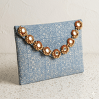 Oasis Batik Envelope Fabric Clutch With Bells - Thailand Bags La Vie Bien Oasis Batik Envelope Fabric Clutch With Bells - Thailand