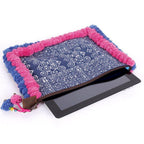 Oasis Batik PomPom iPad Clutch - Thailand Bags La Vie Bien Oasis Batik PomPom iPad Clutch - Thailand