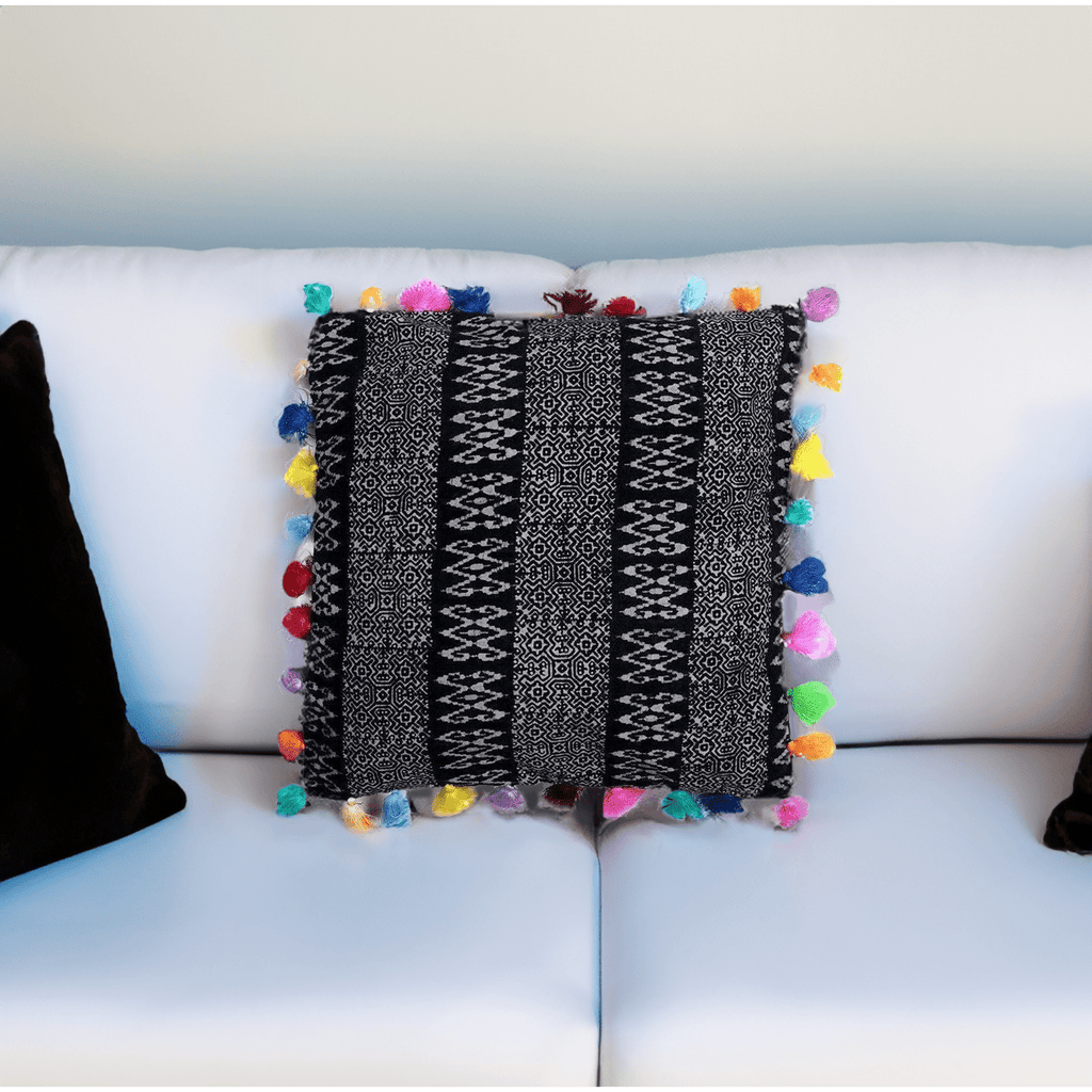 Oasis Multi Tassel Batik Pillow Cover - Thailand Decor La Vie Bien Oasis Multi Tassel Batik Pillow Cover - Thailand