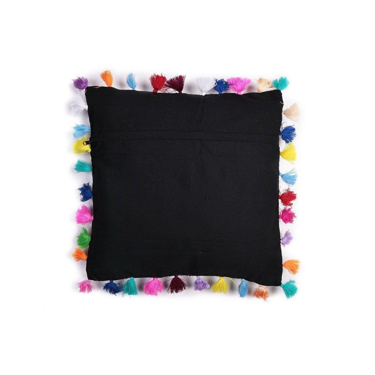 Oasis Multi Tassel Batik Pillow Cover - Thailand Decor La Vie Bien Oasis Multi Tassel Batik Pillow Cover - Thailand