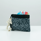 Oasis Stamped Batik Coin Pouch with Tassel - Thailand Bags La Vie Bien Oasis Stamped Batik Coin Pouch with Tassel - Thailand