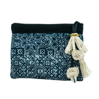 Oasis Stamped Batik Coin Pouch with Tassel - Thailand Bags La Vie Bien Oasis Stamped Batik Coin Pouch with Tassel - Thailand