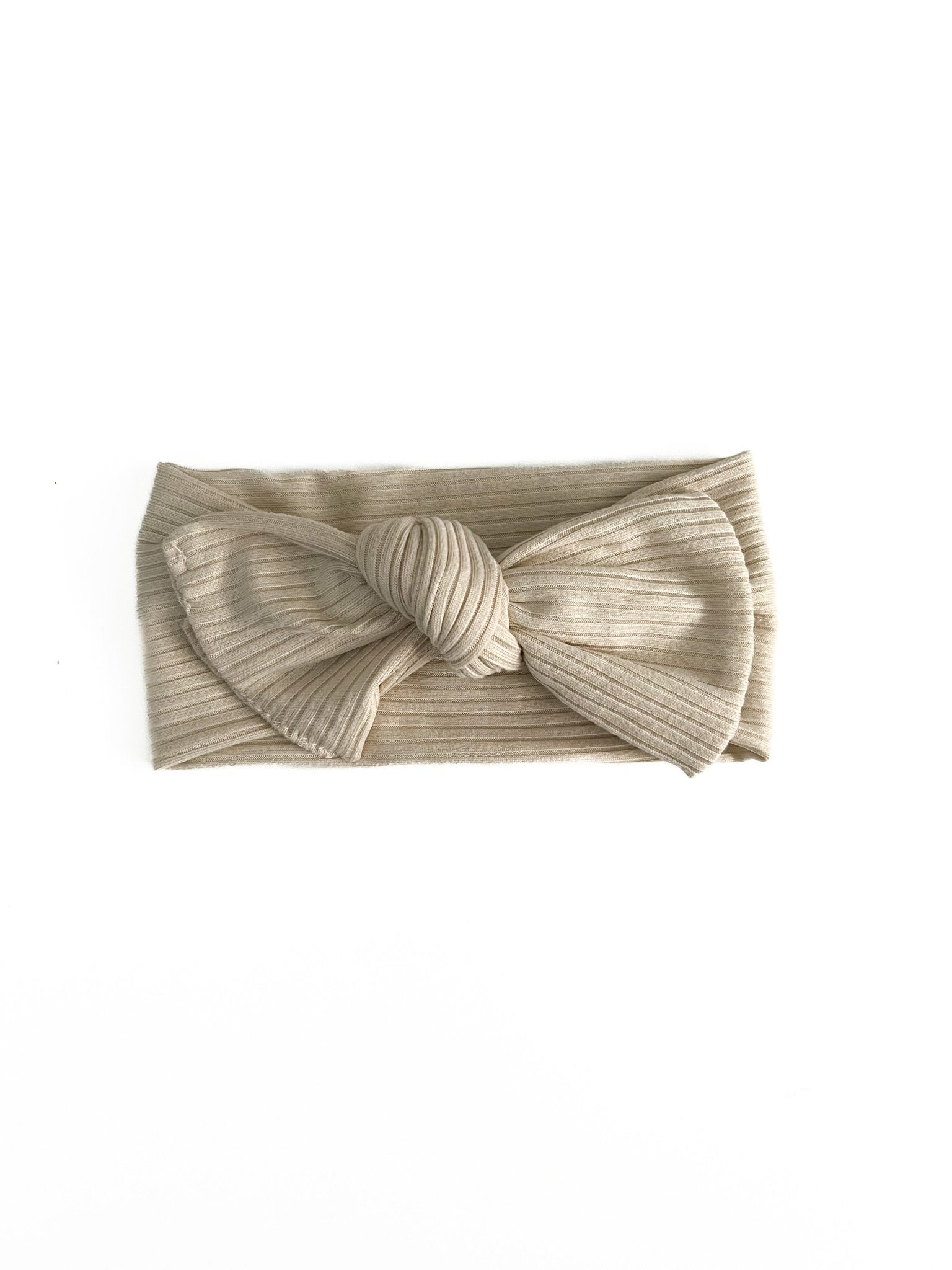 Oat Beige Baby Girl Bow Headwrap La Vie Bien Oat Beige Baby Girl Bow Headwrap