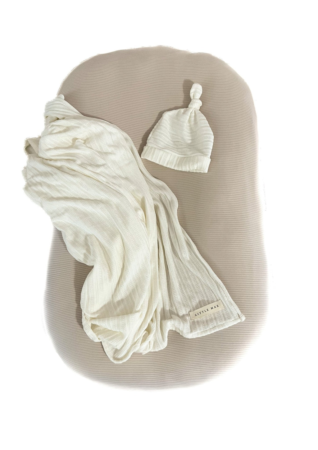 Oat Ribbed Baby Lounger Cover La Vie Bien Oat Ribbed Baby Lounger Cover