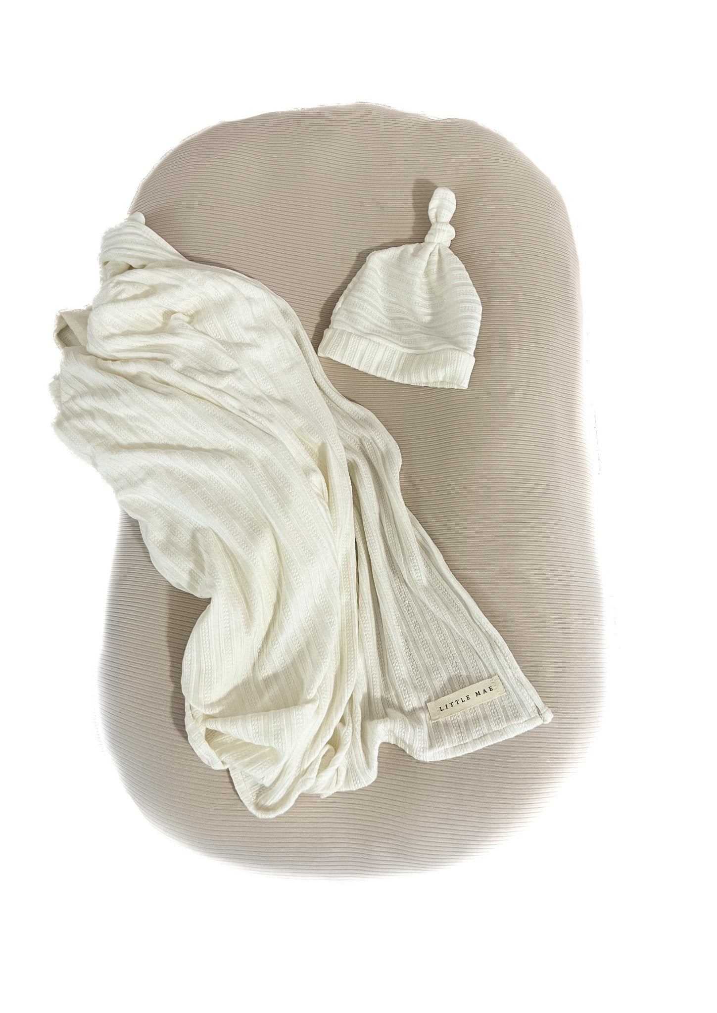 Oat Ribbed Baby Lounger Cover La Vie Bien Oat Ribbed Baby Lounger Cover