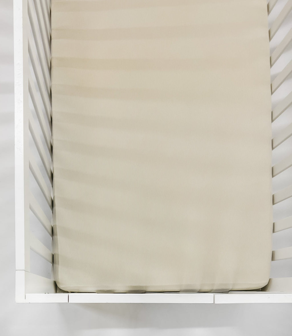 Oat Ribbed Crib Sheet La Vie Bien Oat Ribbed Crib Sheet