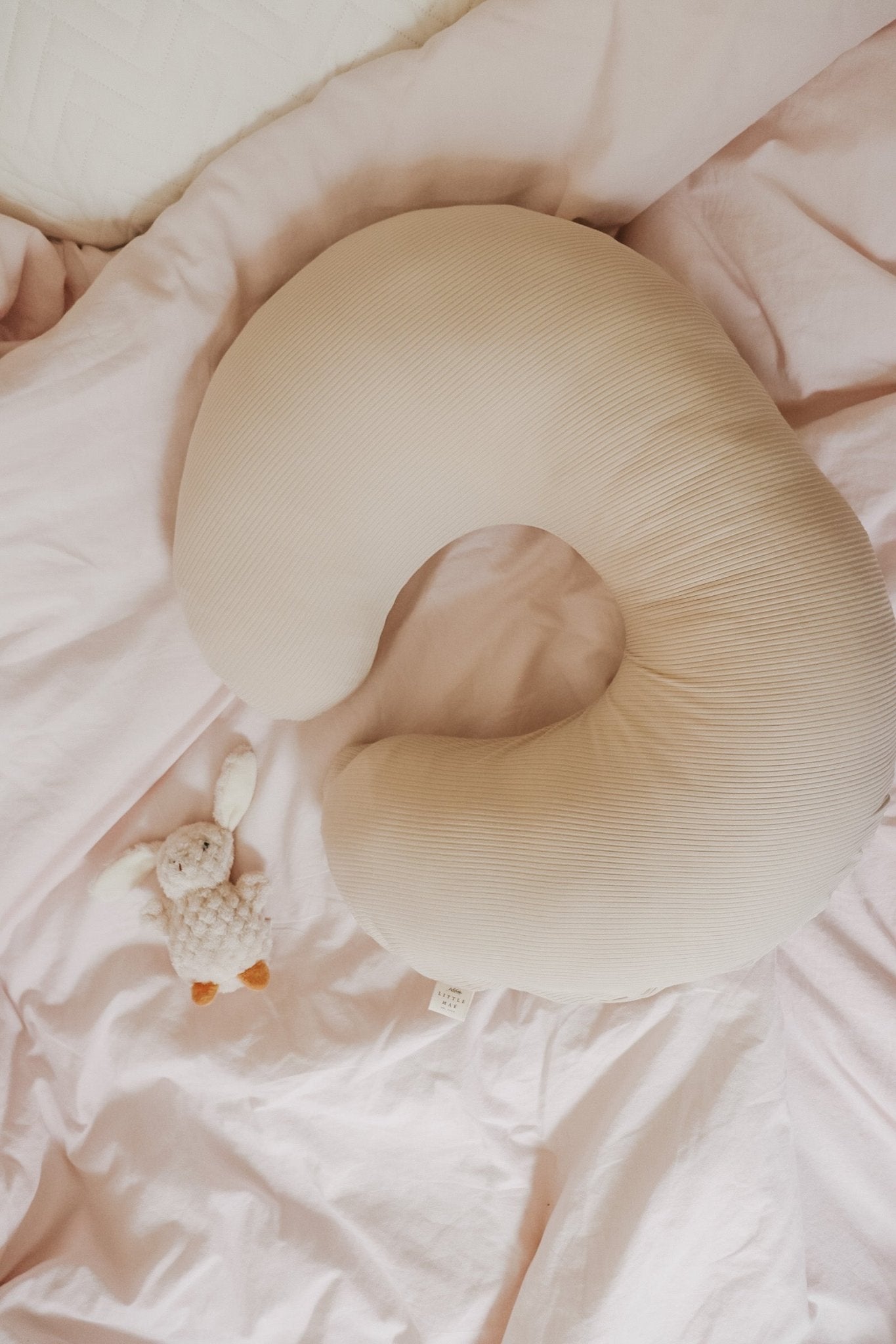 Oat Ribbed Nursing Pillow Cover La Vie Bien Oat Ribbed Nursing Pillow Cover
