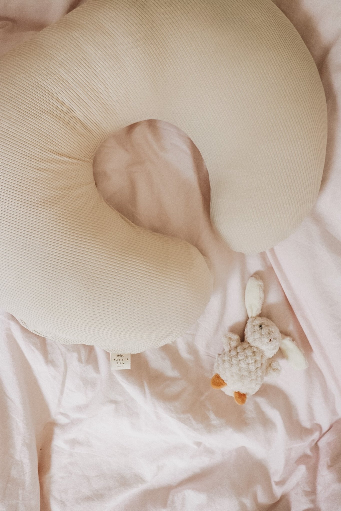 Oat Ribbed Nursing Pillow Cover La Vie Bien Oat Ribbed Nursing Pillow Cover