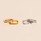 Oblong Line Huggie Hoop Earrings by Oh Clementine