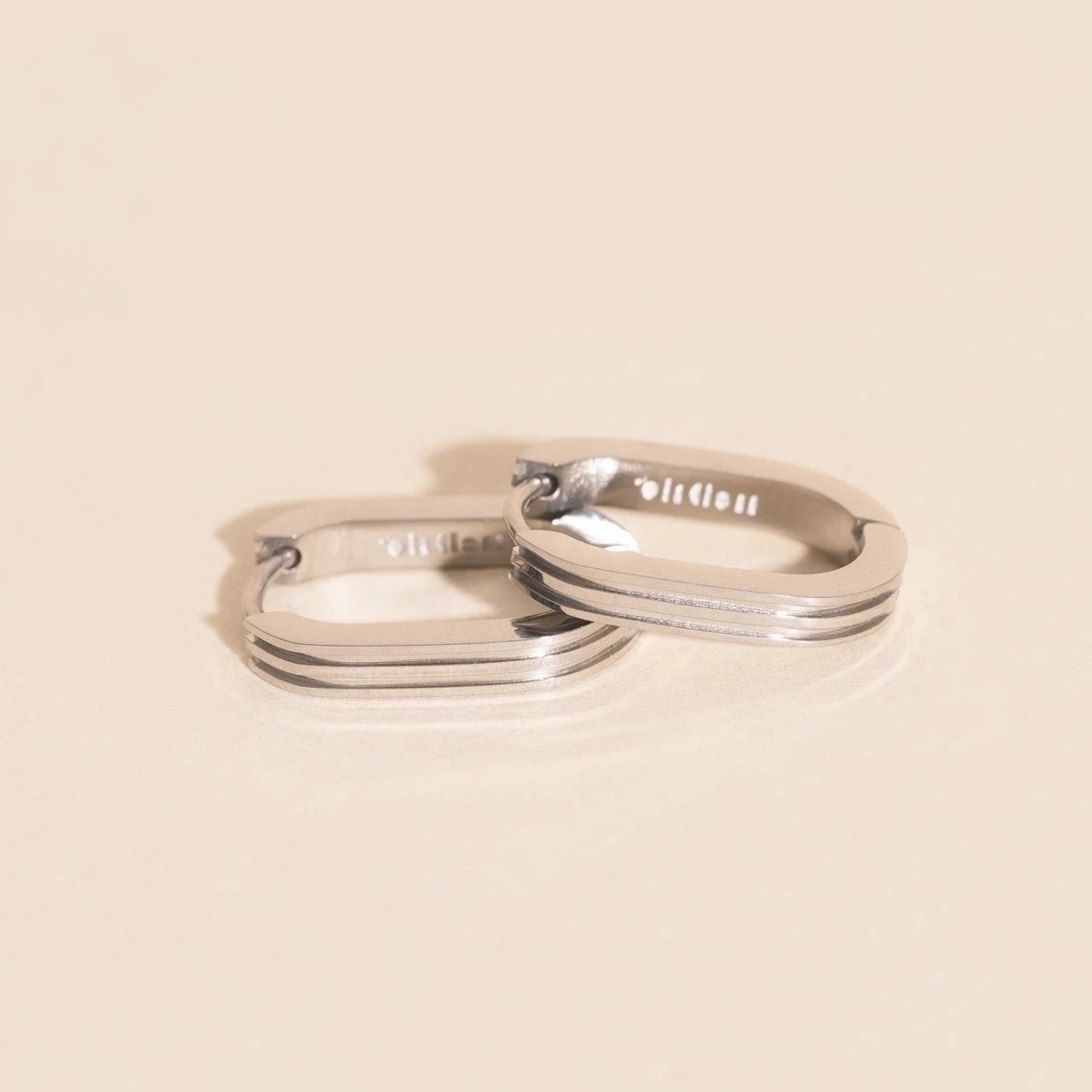 Oblong Line Huggie Hoop Earrings by Oh Clementine