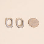 Oblong Line Huggie Hoop Earrings by Oh Clementine