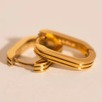 Oblong Line Huggie Hoop Earrings by Oh Clementine