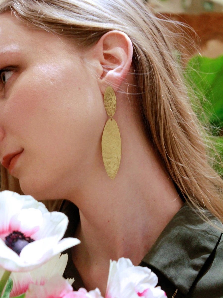 Oblong Pebble Earrings